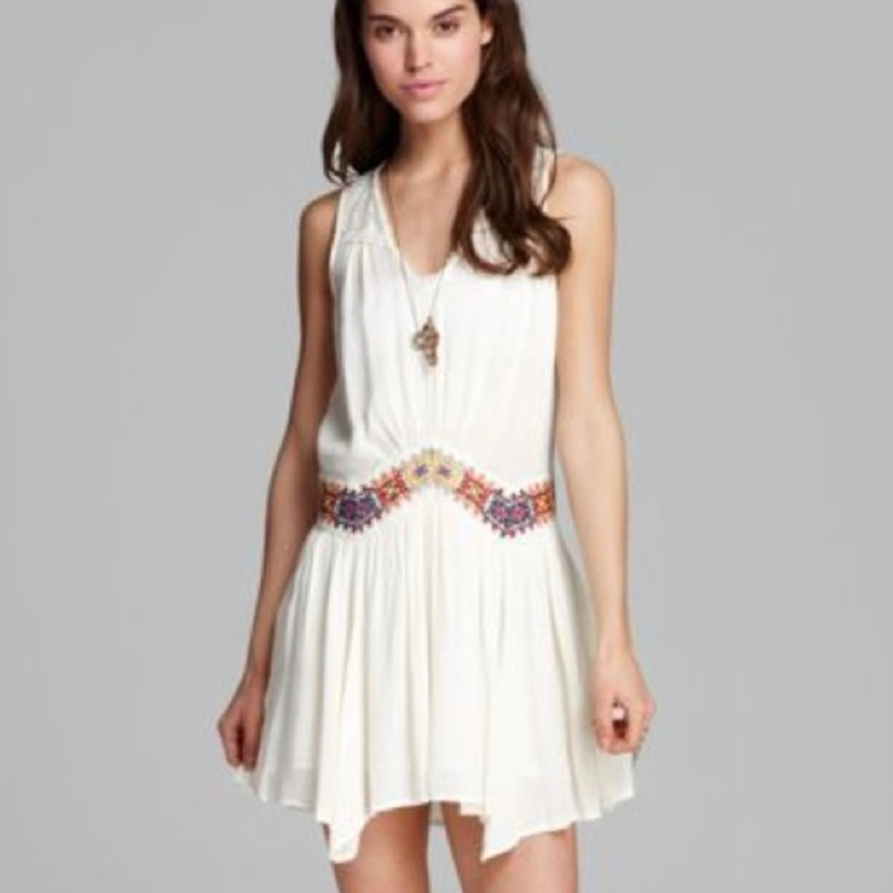 Free People Lacey Gauze Embroidered Dress